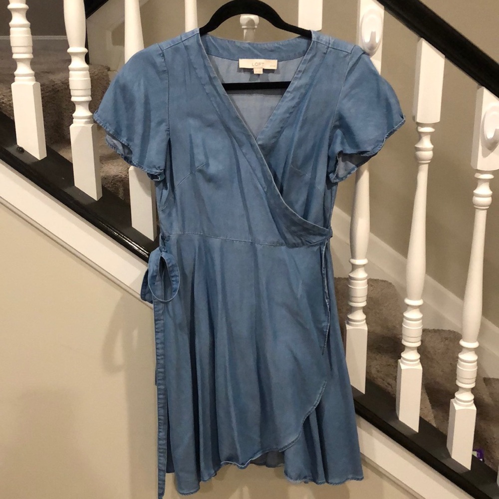 Women’s Loft denim wrap dress